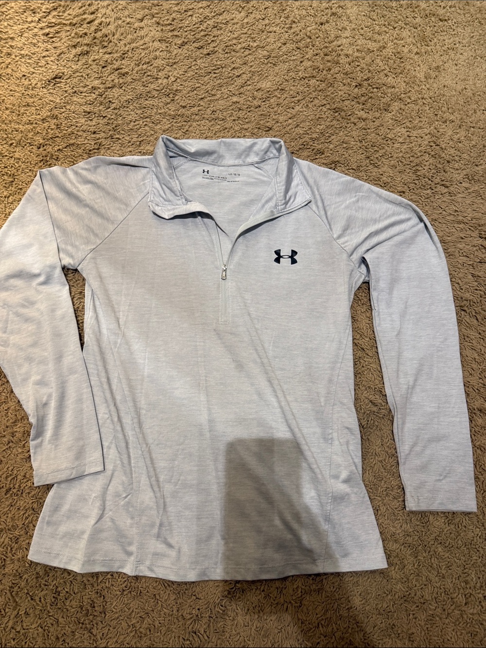Under Armour Light Heather Gray 1/4 Zip Athletic Top